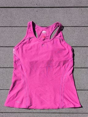 Nike FitDry Nike + Hot Pink Racerback Dri-FIT Tank With Sports Bra